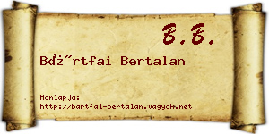 Bártfai Bertalan névjegykártya