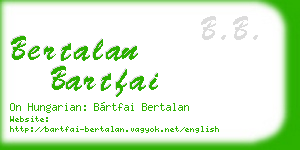 bertalan bartfai business card