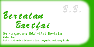 bertalan bartfai business card